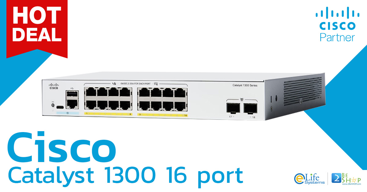 ช้อป [C1300-16P-4X] Cisco Catalyst 1300 16 port ราคาถูก ซื้อ